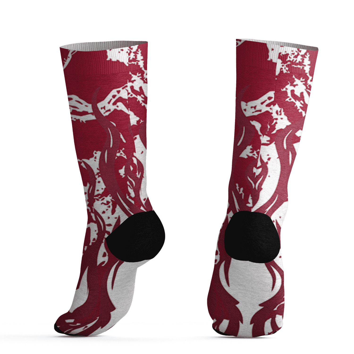 High White Team Red 1s Socks Match BER Burn Fear 3D All-Over Print - NastyJamz