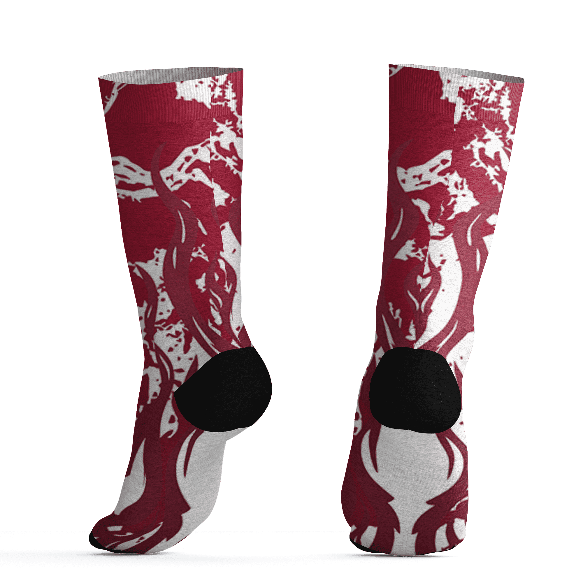 High White Team Red 1s Socks Match BER Burn Fear 3D All-Over Print - NastyJamz