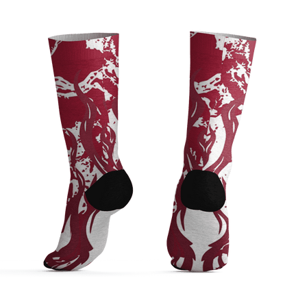 High White Team Red 1s Socks Match BER Burn Fear 3D All-Over Print - NastyJamz