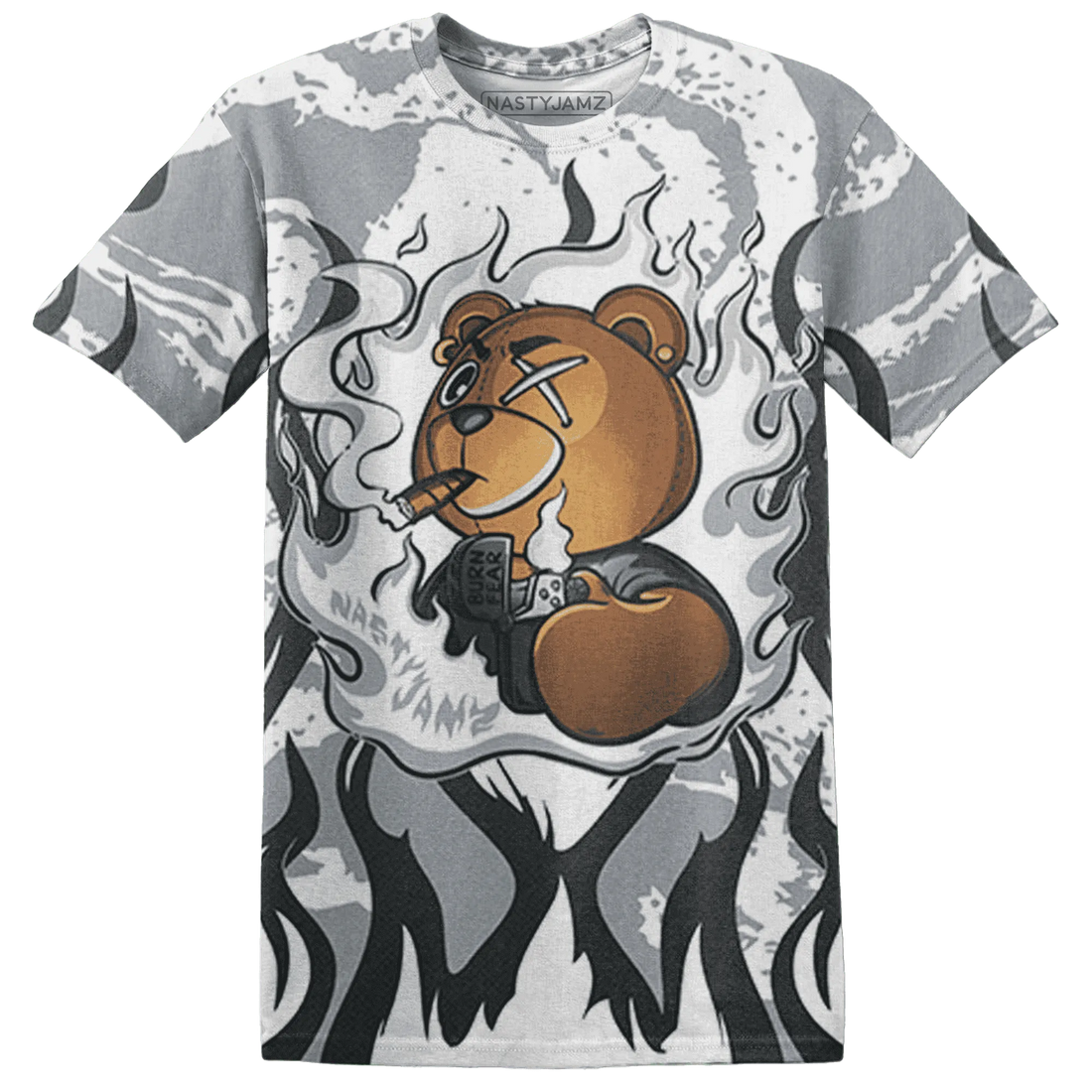 Wolf-Grey-1s-T-Shirt-Match-BER-Burn-Fear-3D