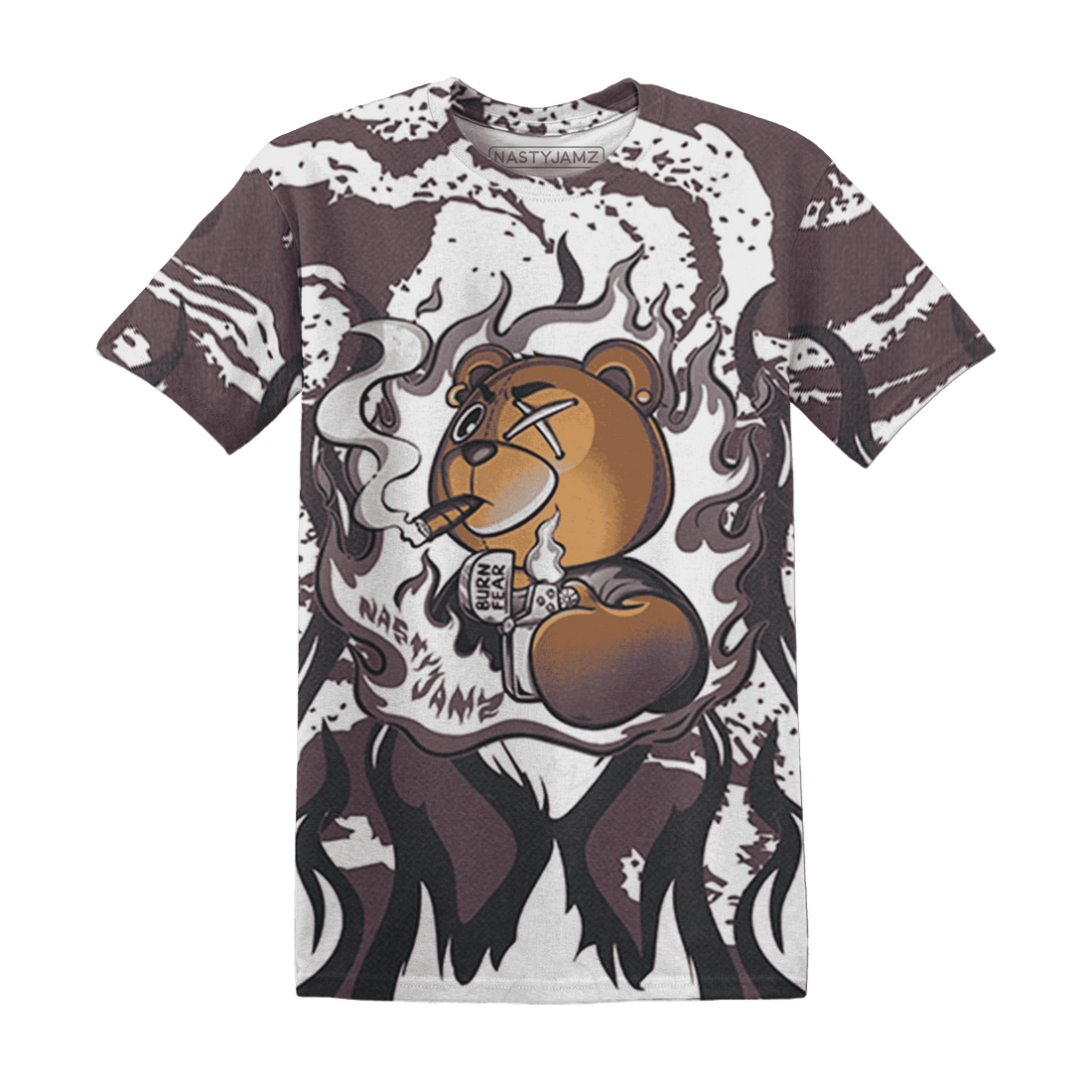 Burgundy-Crush-3s-T-Shirt-Match-BER-Burn-Fear-3D