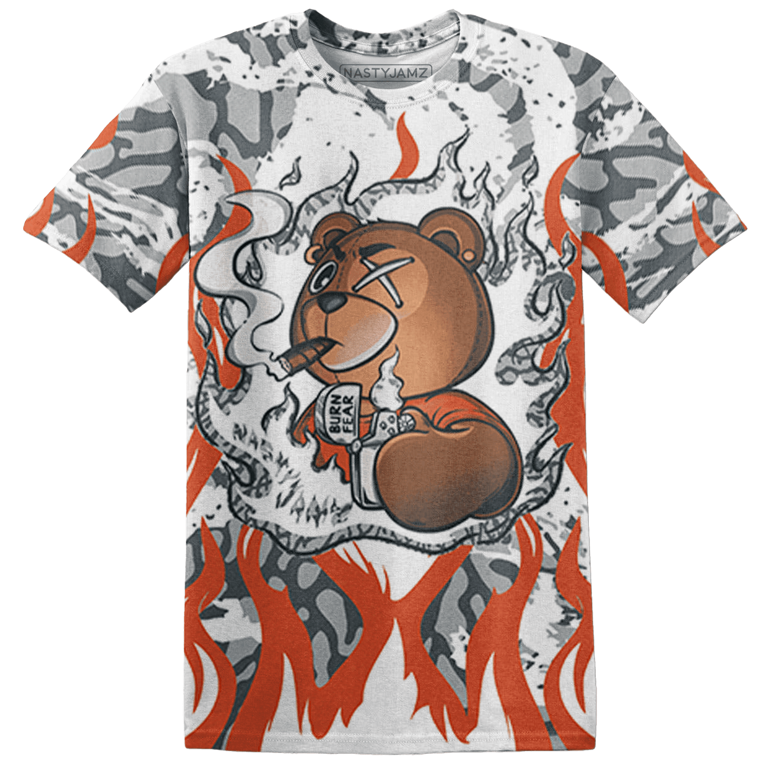 Georgia Peach 3s T Shirt Match BER Burn Fear 3D All-Over Print - NastyJamz