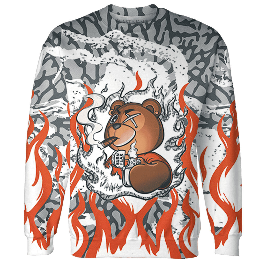 Georgia Peach 3s Sweatshirt Match BER Burn Fear 3D All-Over Print - NastyJamz