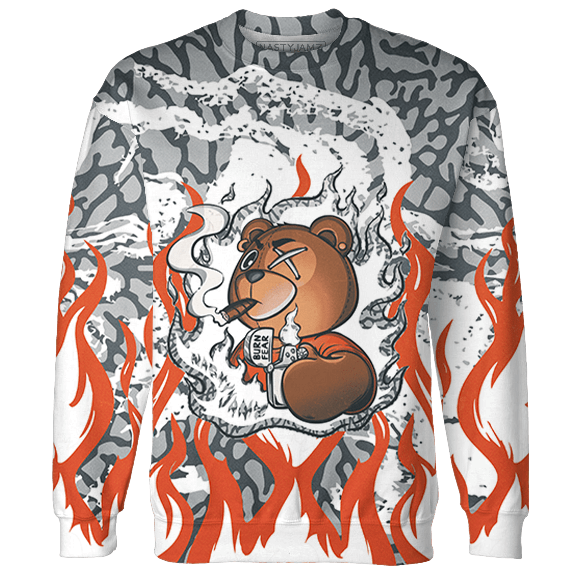 Georgia Peach 3s Sweatshirt Match BER Burn Fear 3D All-Over Print - NastyJamz