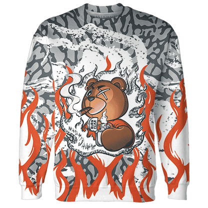 Georgia Peach 3s Sweatshirt Match BER Burn Fear 3D All-Over Print - NastyJamz