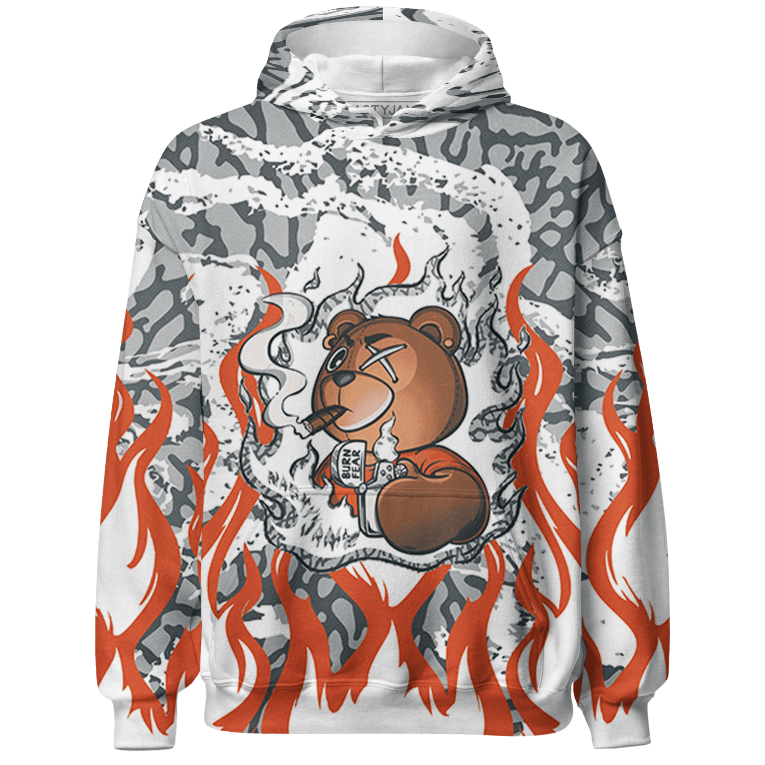 Georgia Peach 3s Hoodie Match BER Burn Fear 3D All-Over Print - NastyJamz