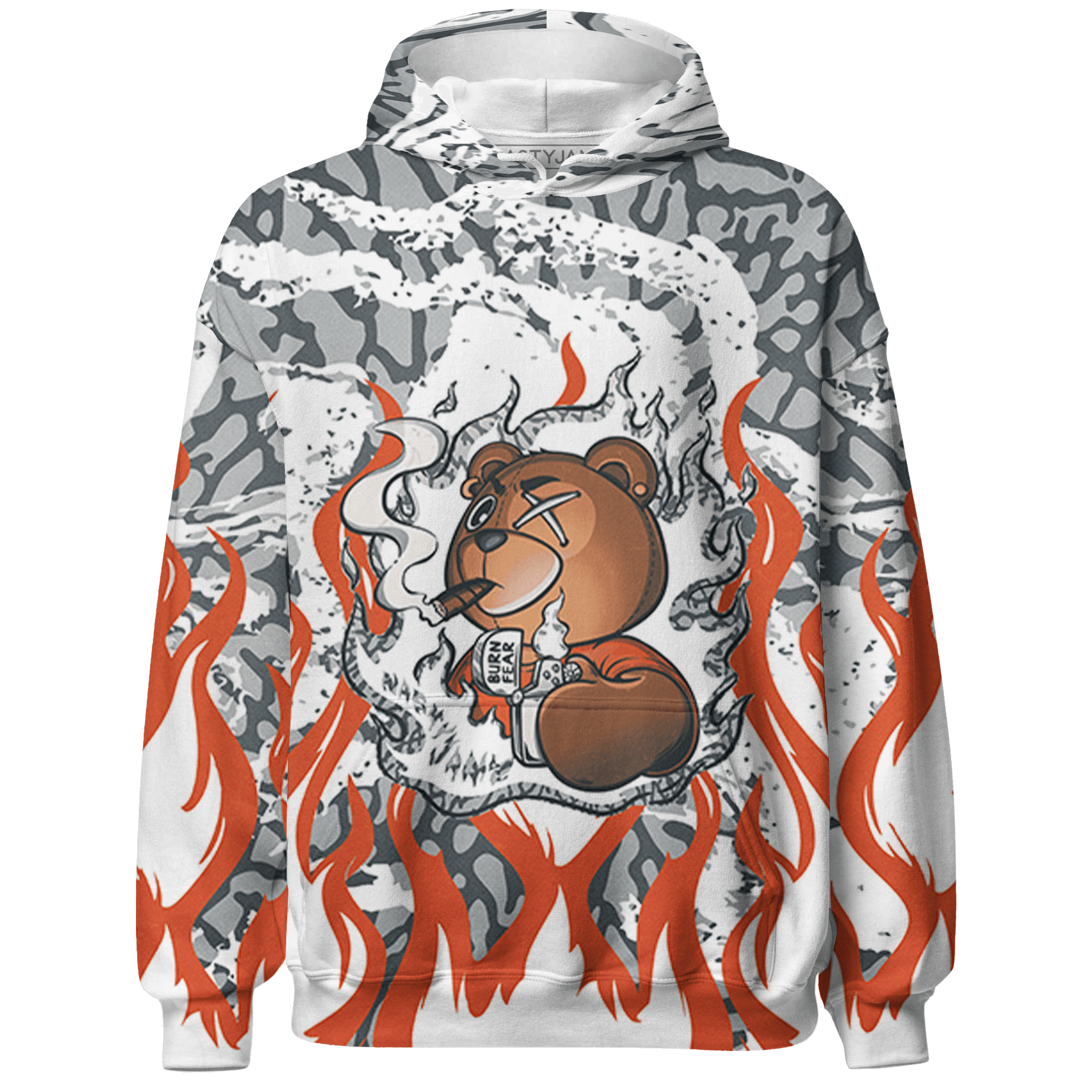 Georgia Peach 3s Hoodie Match BER Burn Fear 3D All-Over Print - NastyJamz