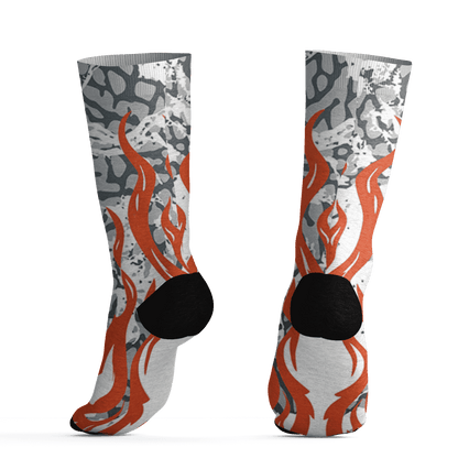 Georgia Peach 3s Socks Match BER Burn Fear 3D All-Over Print - NastyJamz