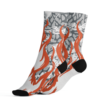 Georgia Peach 3s Socks Match BER Burn Fear 3D All-Over Print - NastyJamz