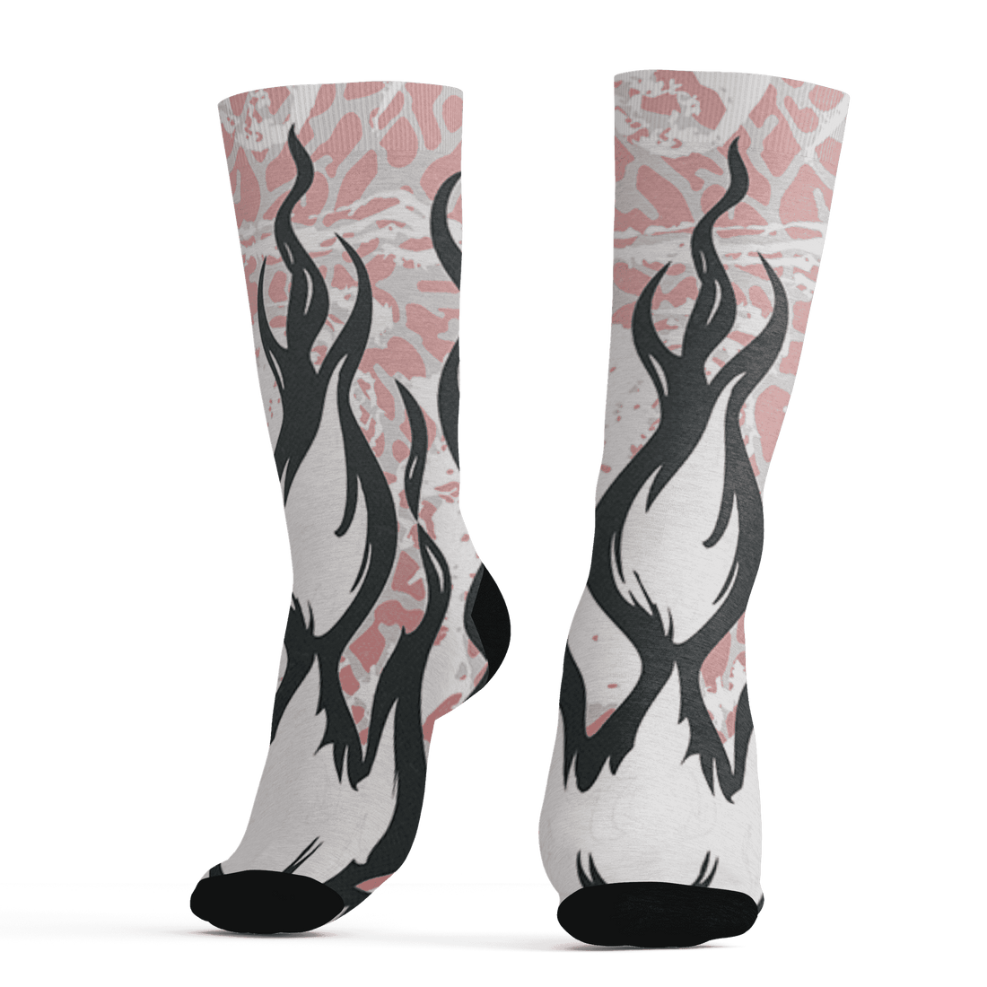 Red Stardust 3s Socks Match BER Burn Fear 3D All-Over Print - NastyJamz