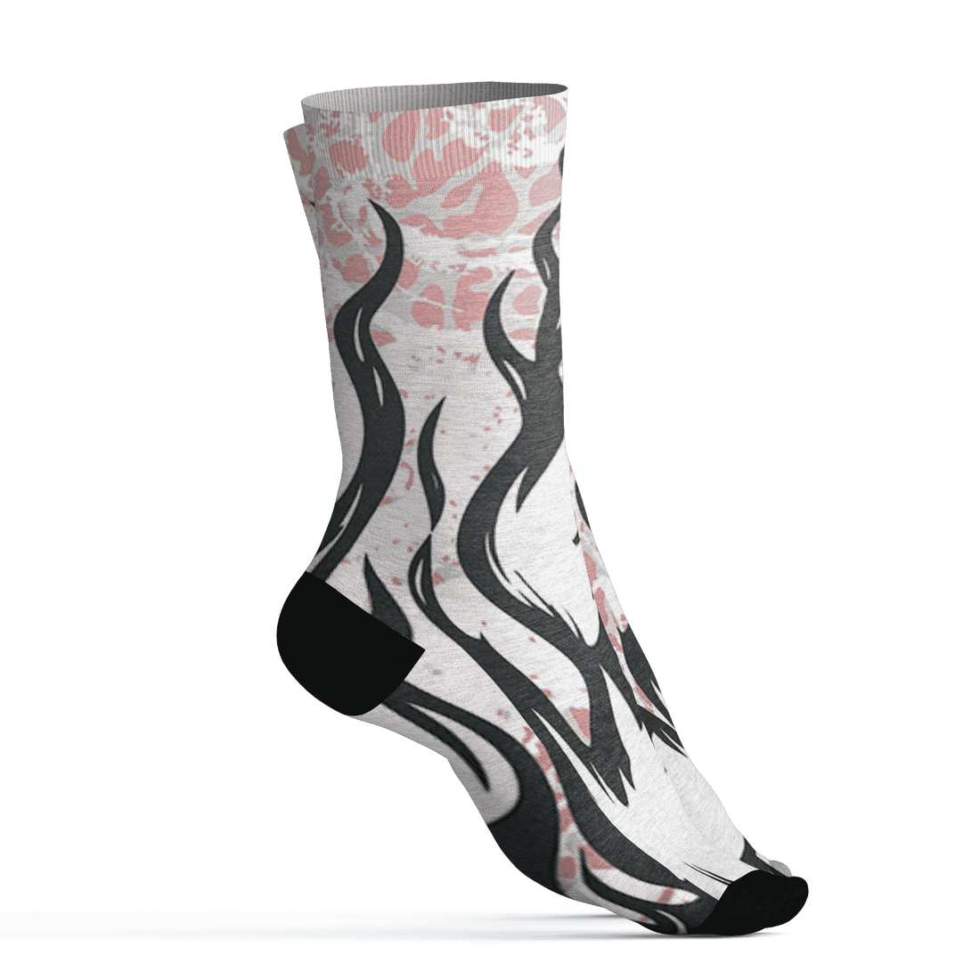 Red Stardust 3s Socks Match BER Burn Fear 3D All-Over Print - NastyJamz