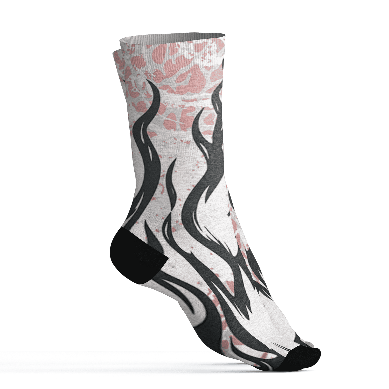 Red Stardust 3s Socks Match BER Burn Fear 3D All-Over Print - NastyJamz
