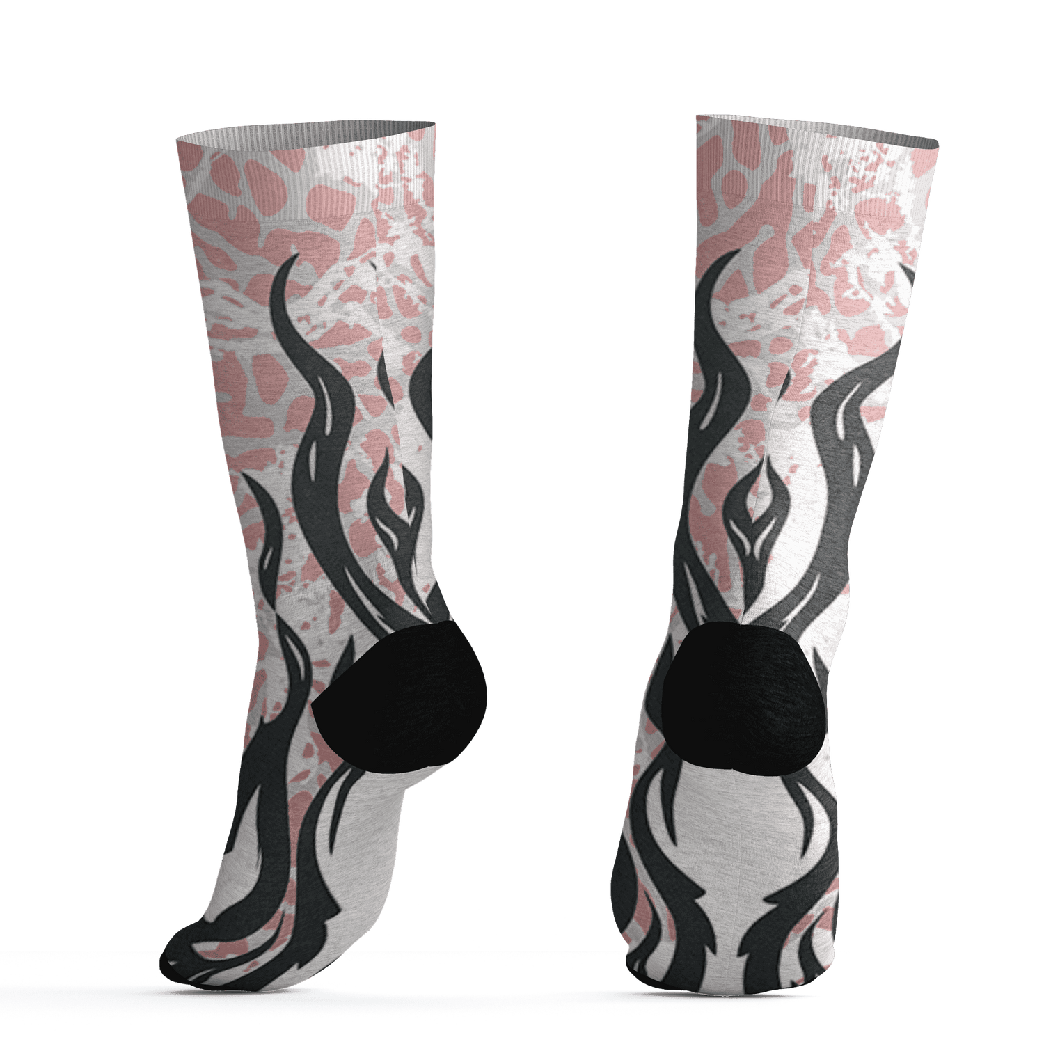 Red Stardust 3s Socks Match BER Burn Fear 3D All-Over Print - NastyJamz