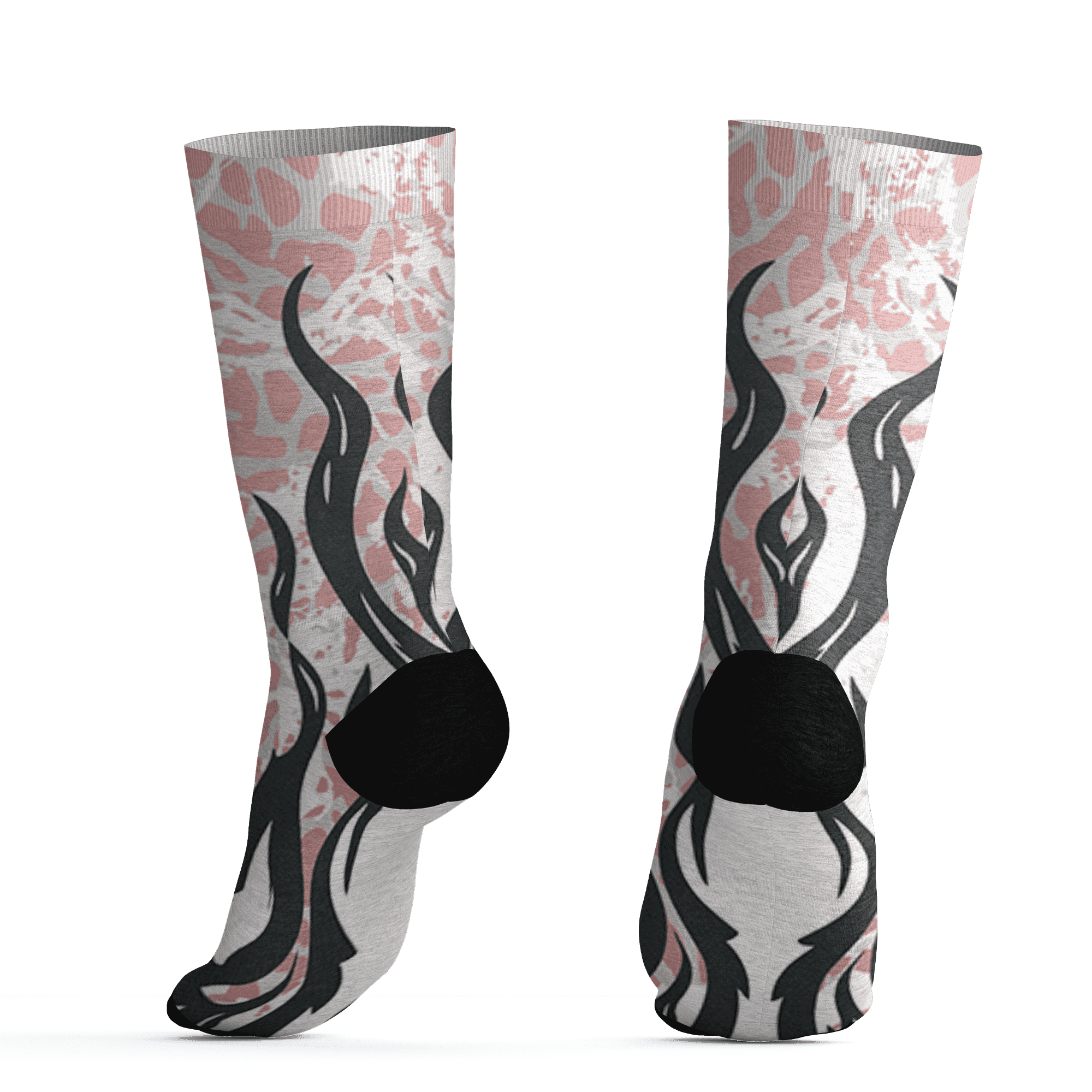 Red Stardust 3s Socks Match BER Burn Fear 3D All-Over Print - NastyJamz