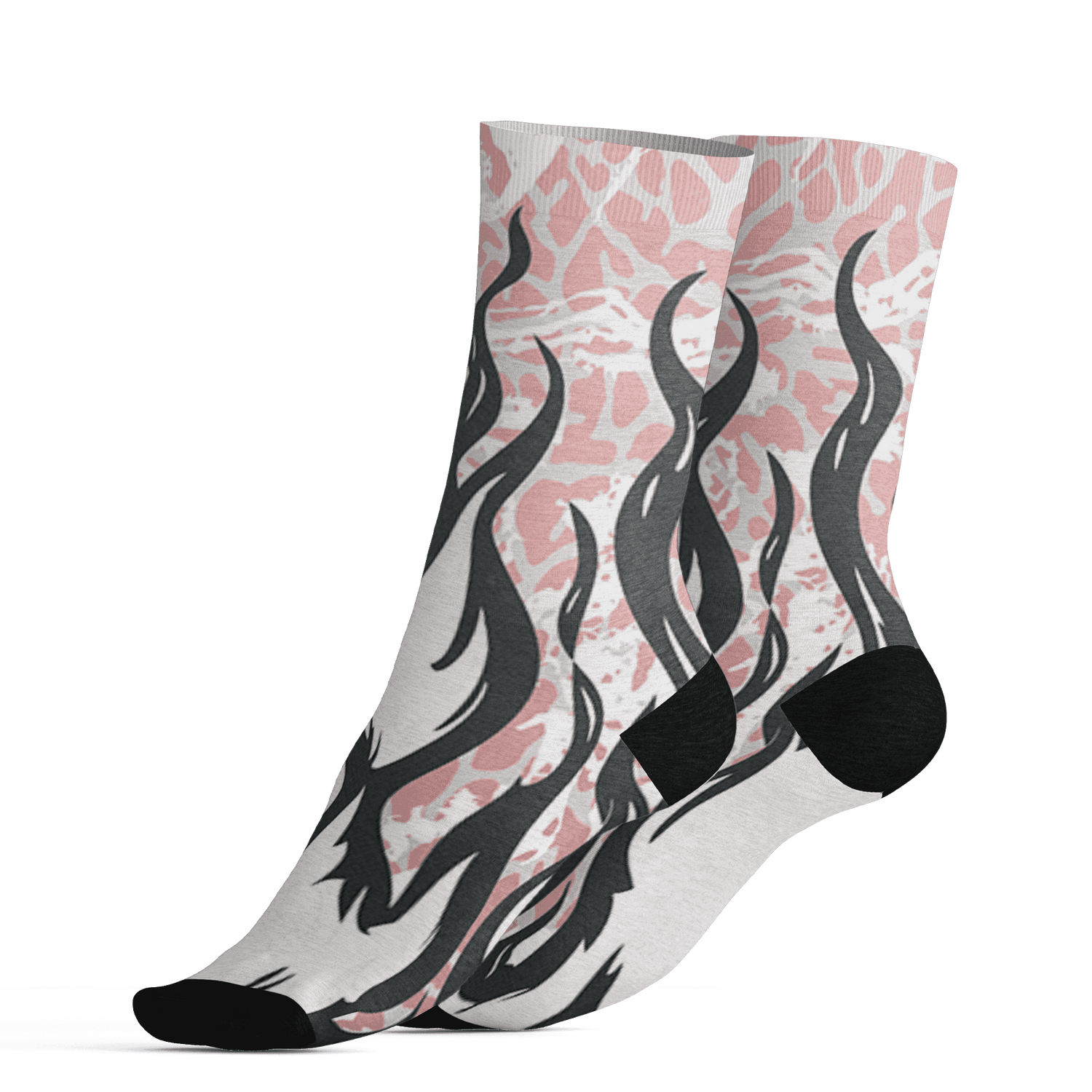 Red Stardust 3s Socks Match BER Burn Fear 3D All-Over Print - NastyJamz