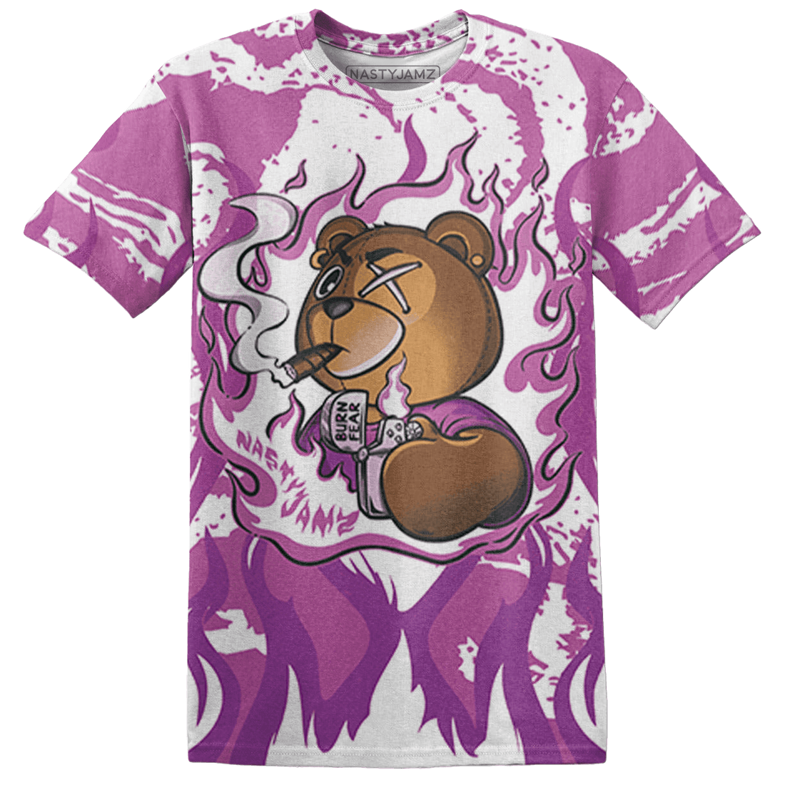 GS Hyper Violet 4s T Shirt Match BER Burn Fear 3D All-Over Print - NastyJamz