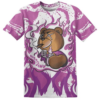 GS Hyper Violet 4s T Shirt Match BER Burn Fear 3D All-Over Print - NastyJamz