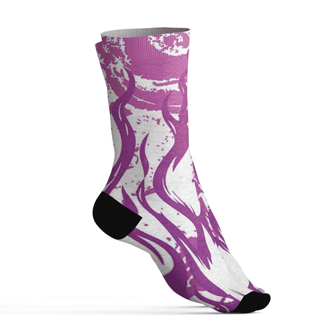 GS Hyper Violet 4s Socks Match BER Burn Fear 3D All-Over Print - NastyJamz
