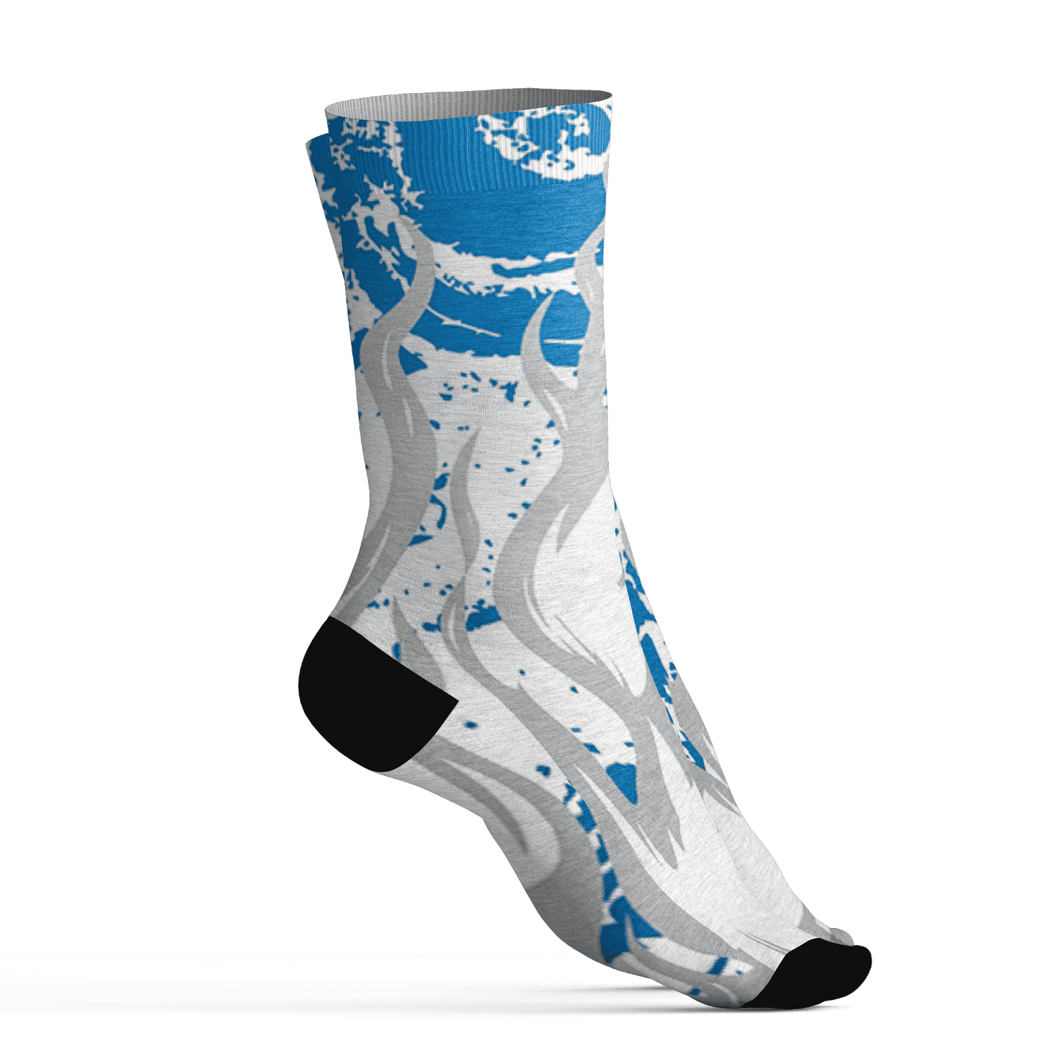 Industrial Blue 4s Socks Match BER Burn Fear 3D All-Over Print - NastyJamz