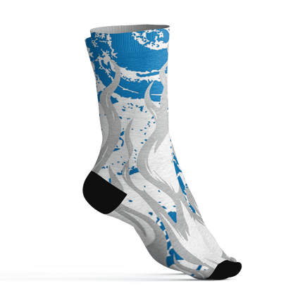 Industrial Blue 4s Socks Match BER Burn Fear 3D All-Over Print - NastyJamz