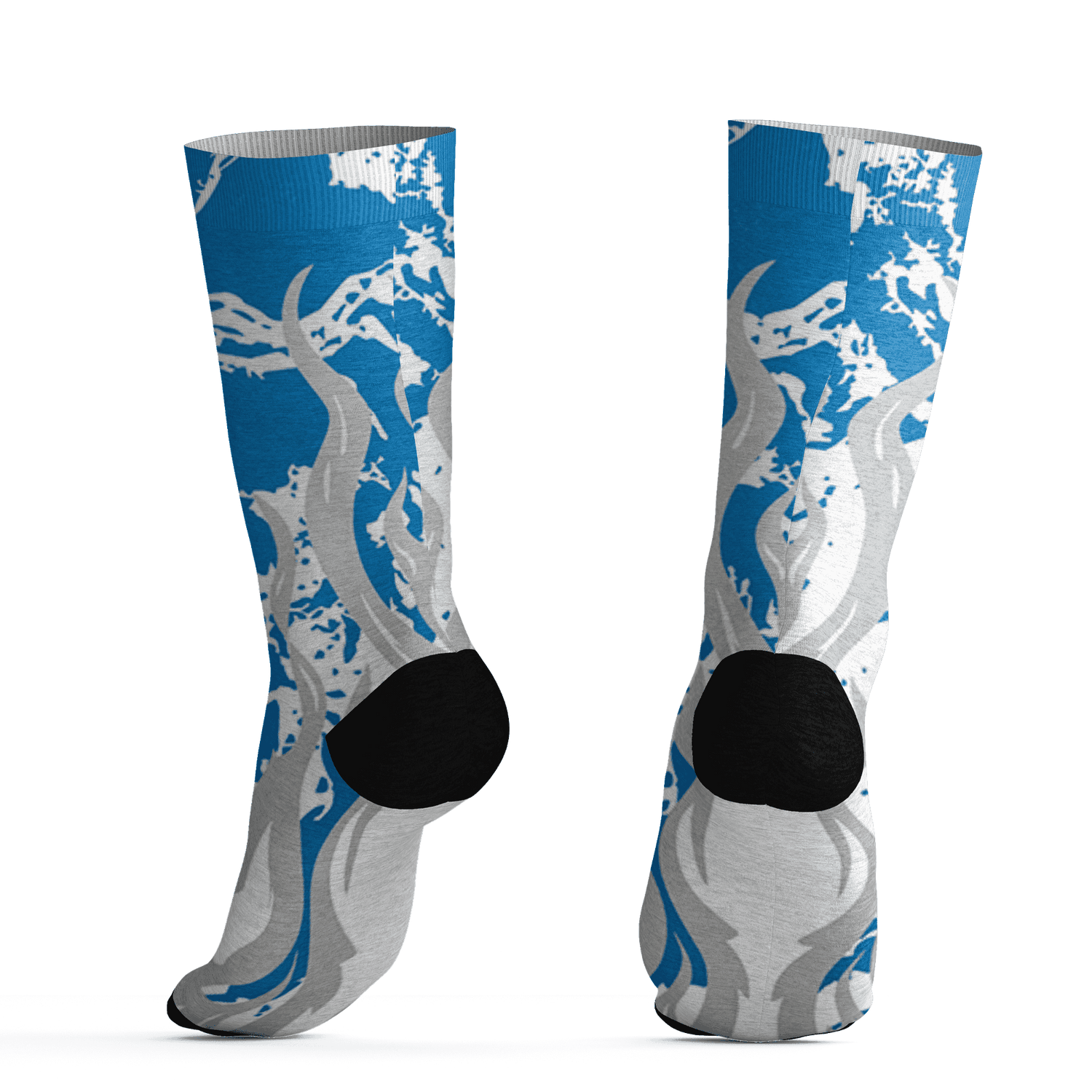 Industrial Blue 4s Socks Match BER Burn Fear 3D All-Over Print - NastyJamz