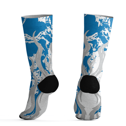 Industrial Blue 4s Socks Match BER Burn Fear 3D All-Over Print - NastyJamz