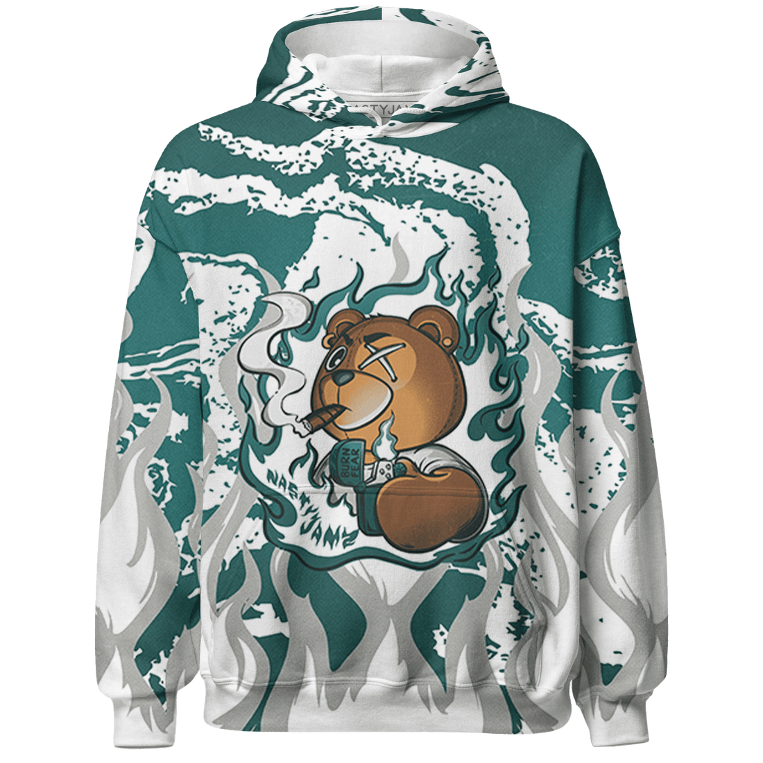 Oxidized Green 4s Hoodie Match BER Burn Fear 3D All-Over Print - NastyJamz