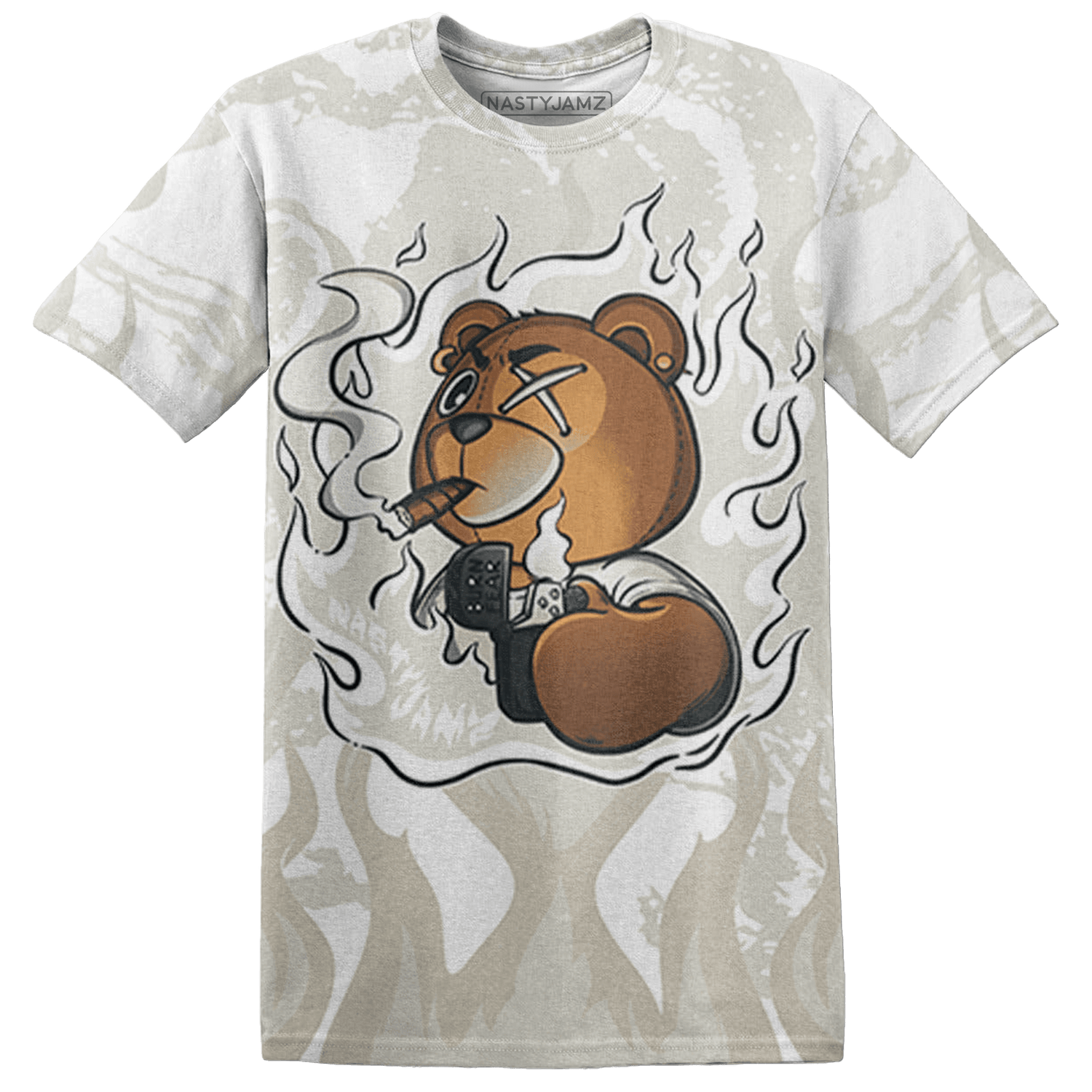 SE Sail 5s T Shirt Match BER Burn Fear 3D All-Over Print - NastyJamz