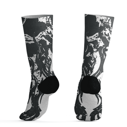 AJ 6 Reverse Oreo Socks Match BER Burn Fear 3D All-Over Print - NastyJamz