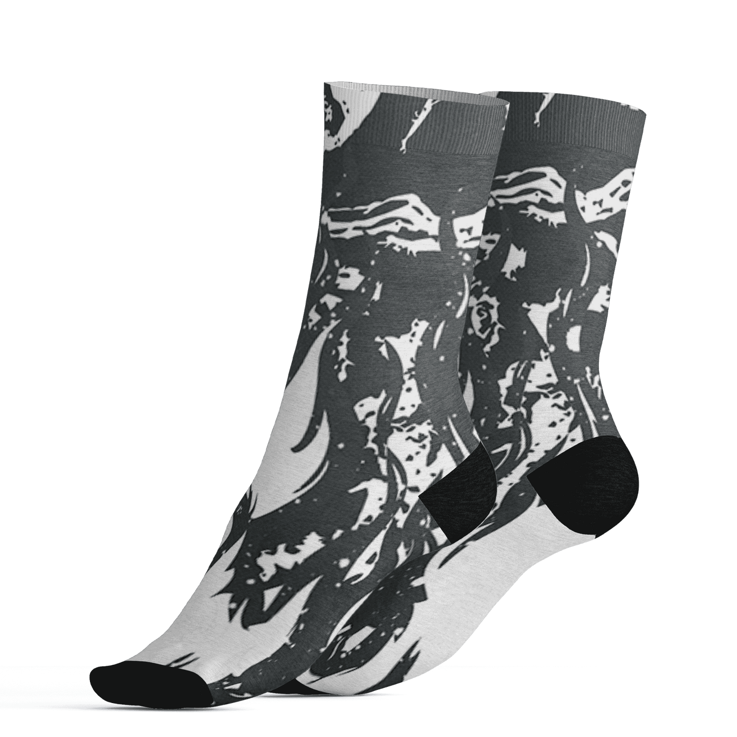 AJ 6 Reverse Oreo Socks Match BER Burn Fear 3D All-Over Print - NastyJamz