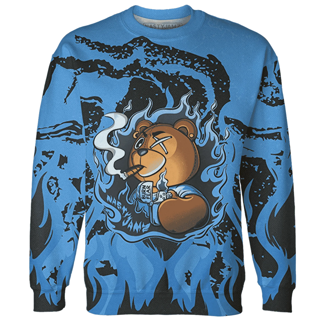 AM-Plus-Black-Univercitii-Blue-Sweatshirt-Match-BER-Burn-Fear-3D