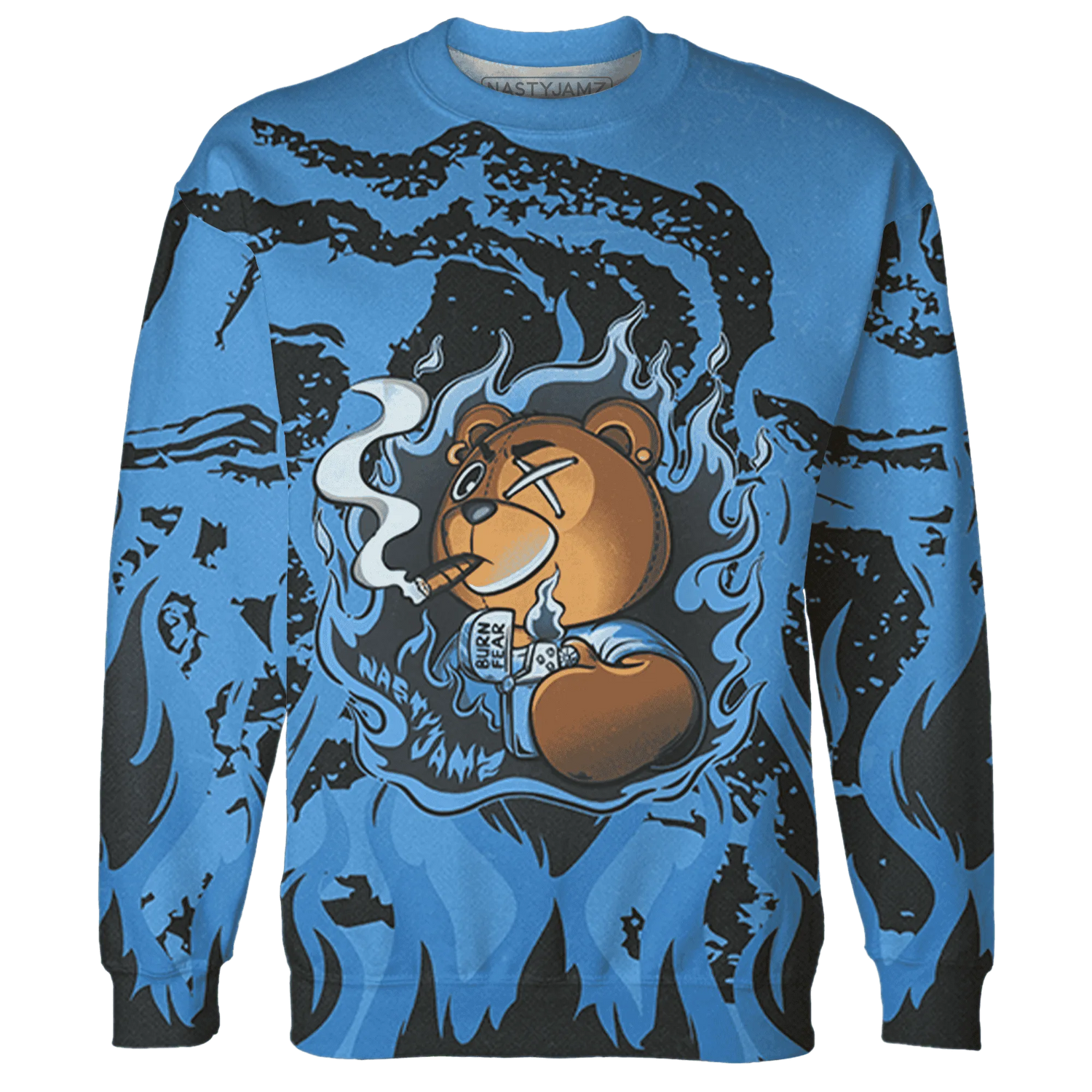 AM-Plus-Black-Univercitii-Blue-Sweatshirt-Match-BER-Burn-Fear-3D