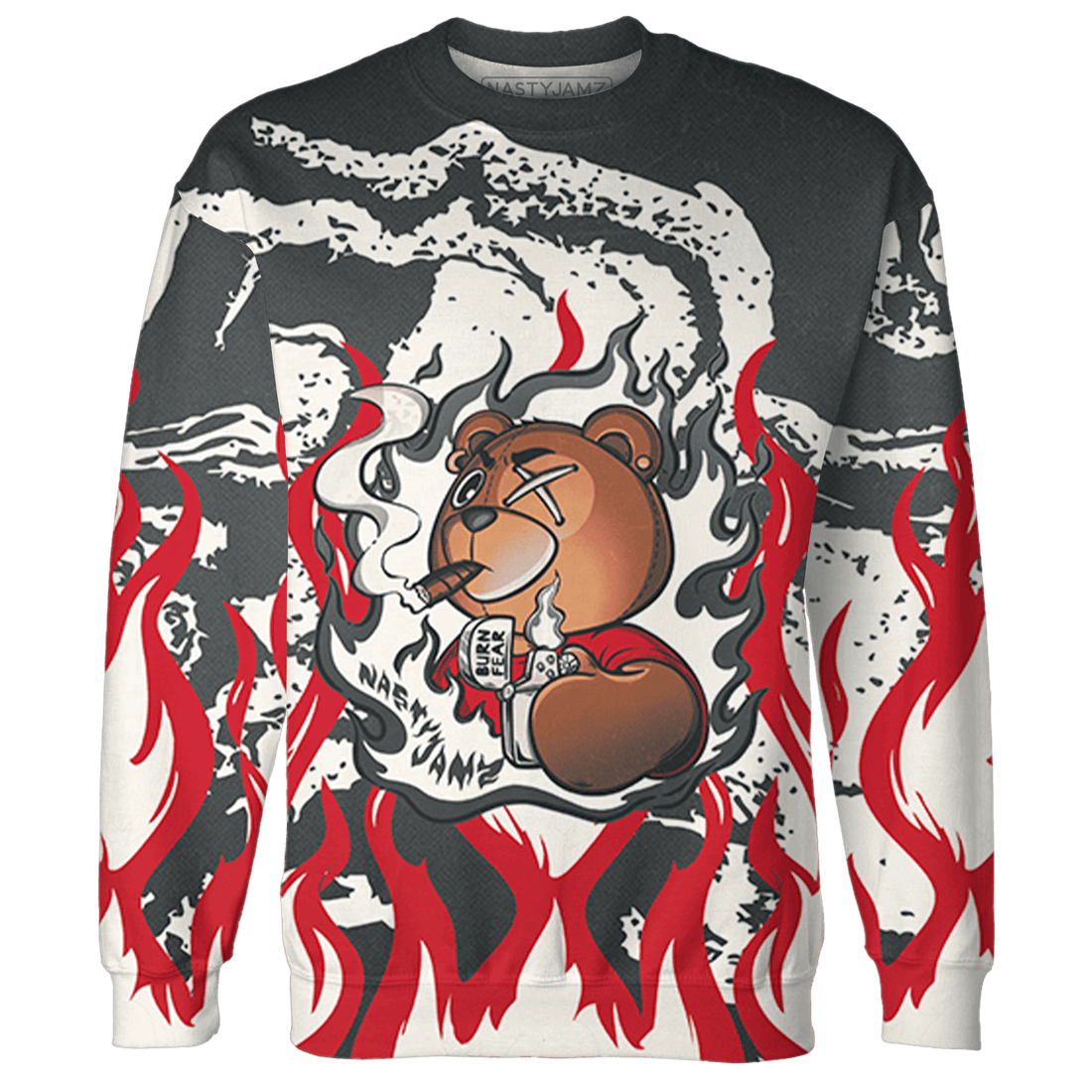 JD Jumman Jack Red Sweatshirt Match BER Burn Fear 3D All-Over Print - NastyJamz