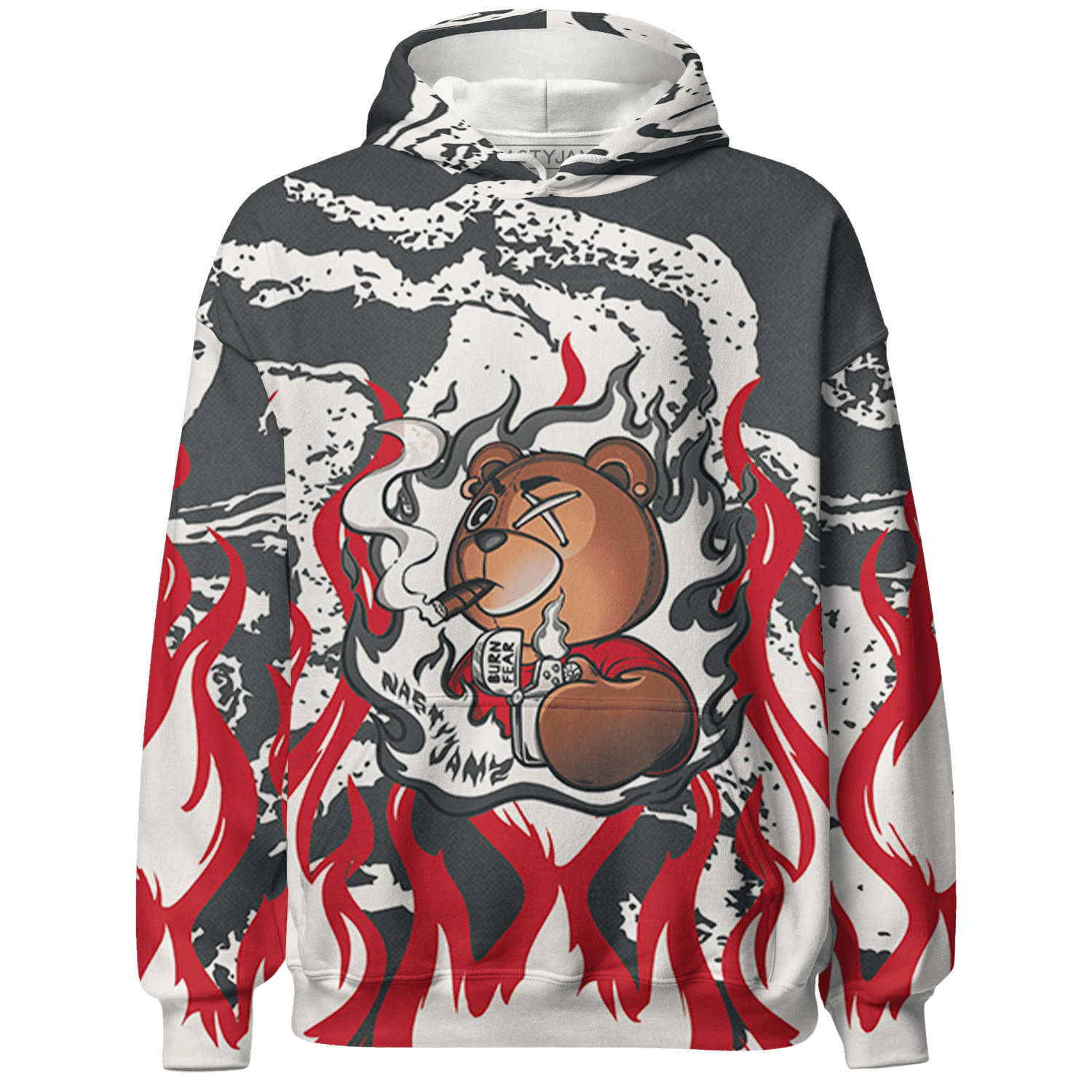 JD Jumman Jack Red Hoodie Match BER Burn Fear 3D All-Over Print - NastyJamz