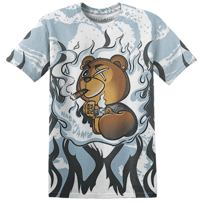Blue Grey 13s T Shirt Match BER Burn Fear 3D All-Over Print - NastyJamz