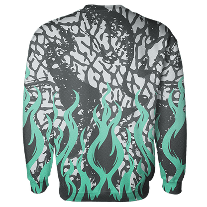 Green Glow 3s Sweatshirt Match BER Burn Fear 3D All-Over Print - NastyJamz