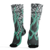 Green Glow 3s Socks Match BER Burn Fear 3D All-Over Print - NastyJamz