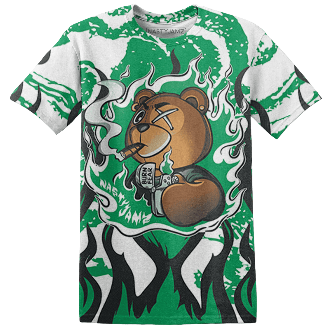 Lucky Green 5s T Shirt Match BER Burn Fear 3D All-Over Print - NastyJamz