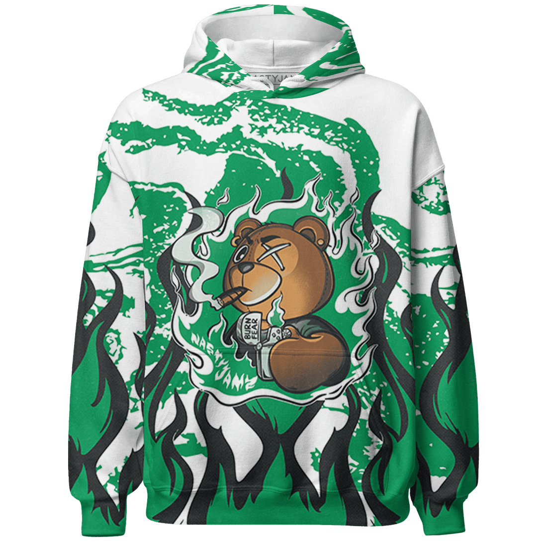 Lucky Green 5s Hoodie Match BER Burn Fear 3D All-Over Print - NastyJamz