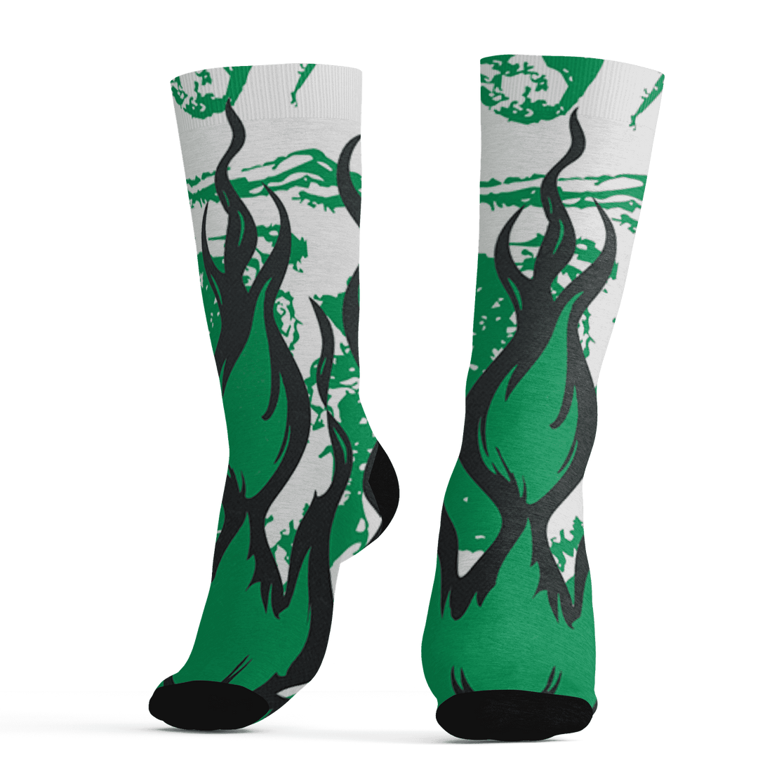 Lucky Green 5s Socks Match BER Burn Fear 3D All-Over Print - NastyJamz
