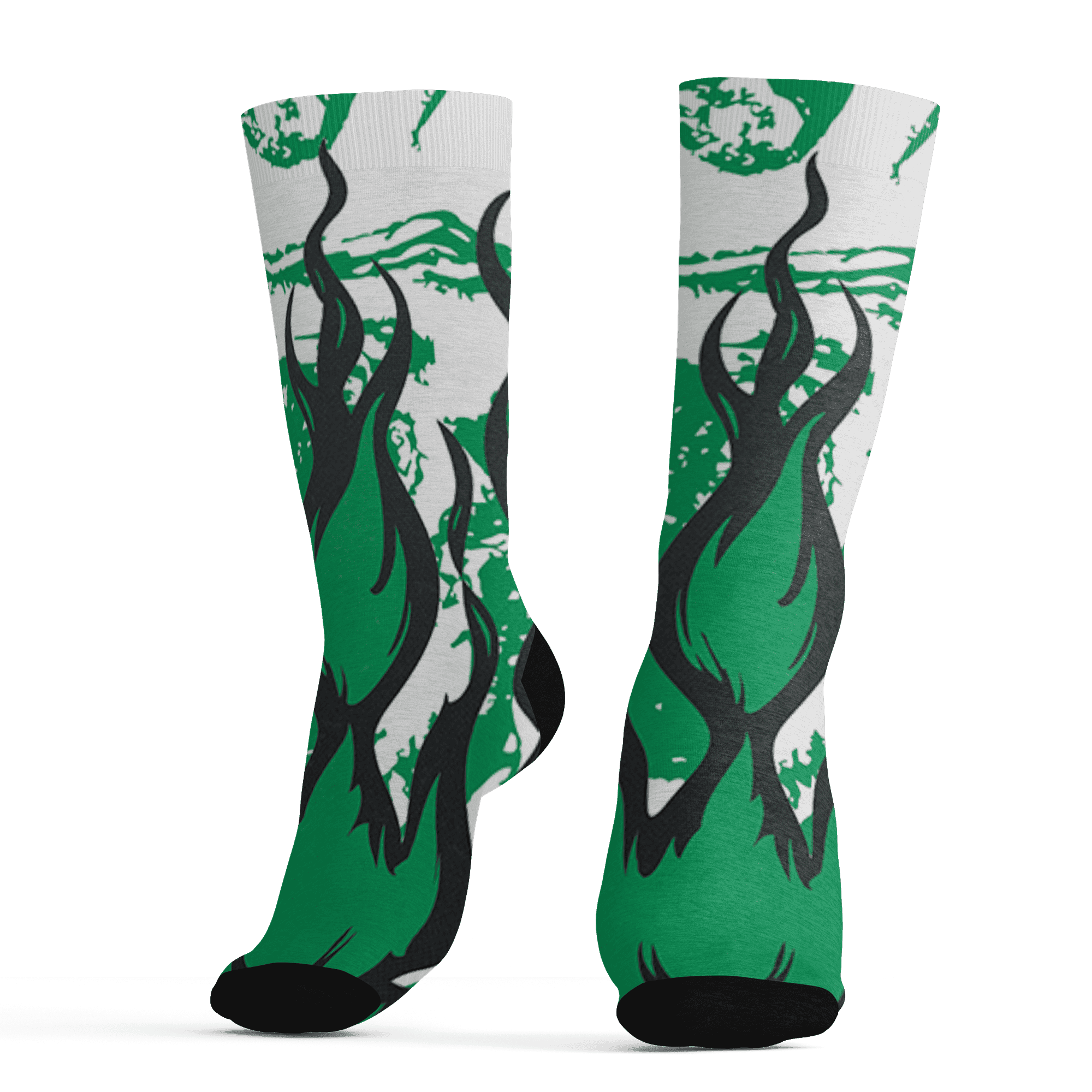 Lucky Green 5s Socks Match BER Burn Fear 3D All-Over Print - NastyJamz