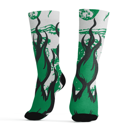 Lucky Green 5s Socks Match BER Burn Fear 3D All-Over Print - NastyJamz