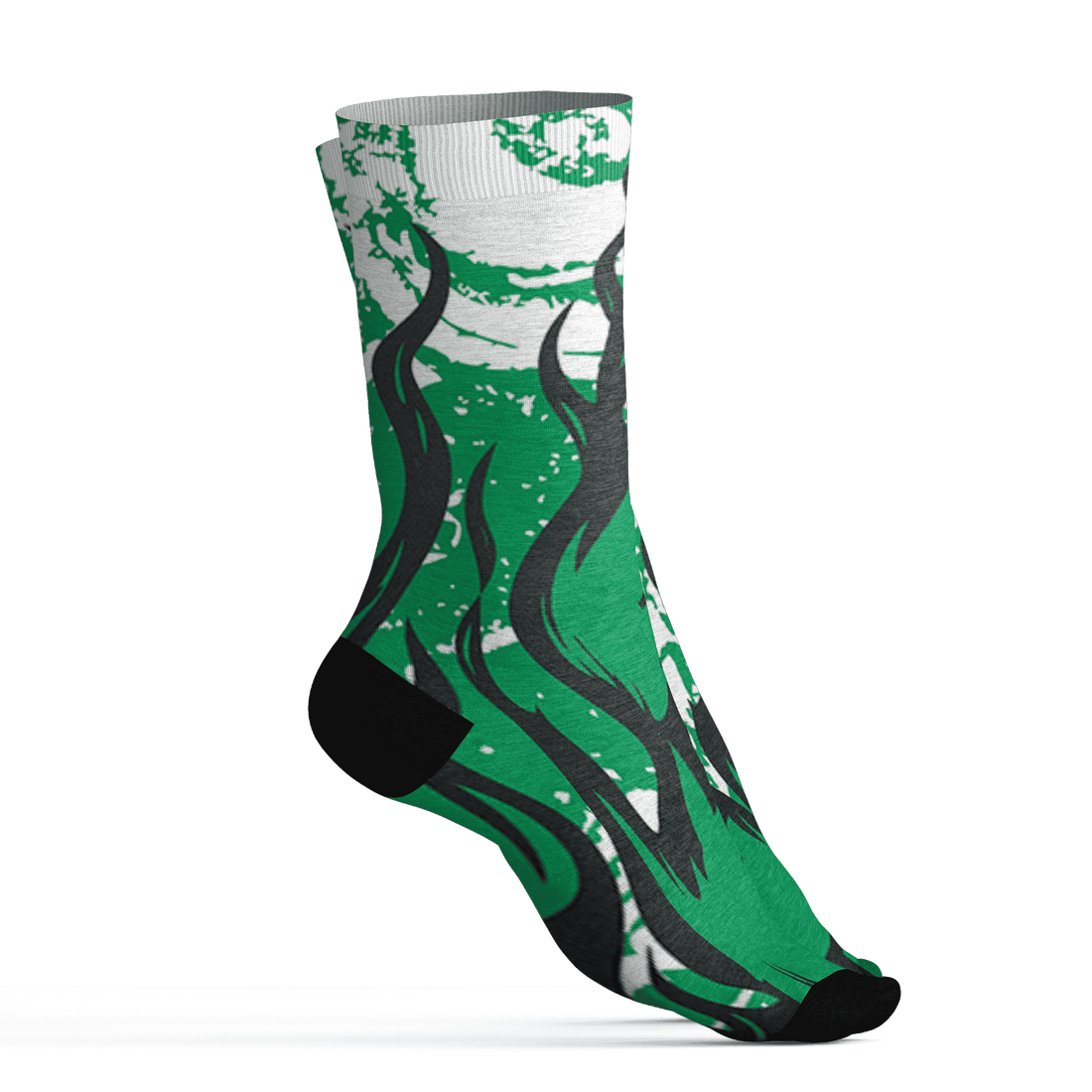 Lucky Green 5s Socks Match BER Burn Fear 3D All-Over Print - NastyJamz