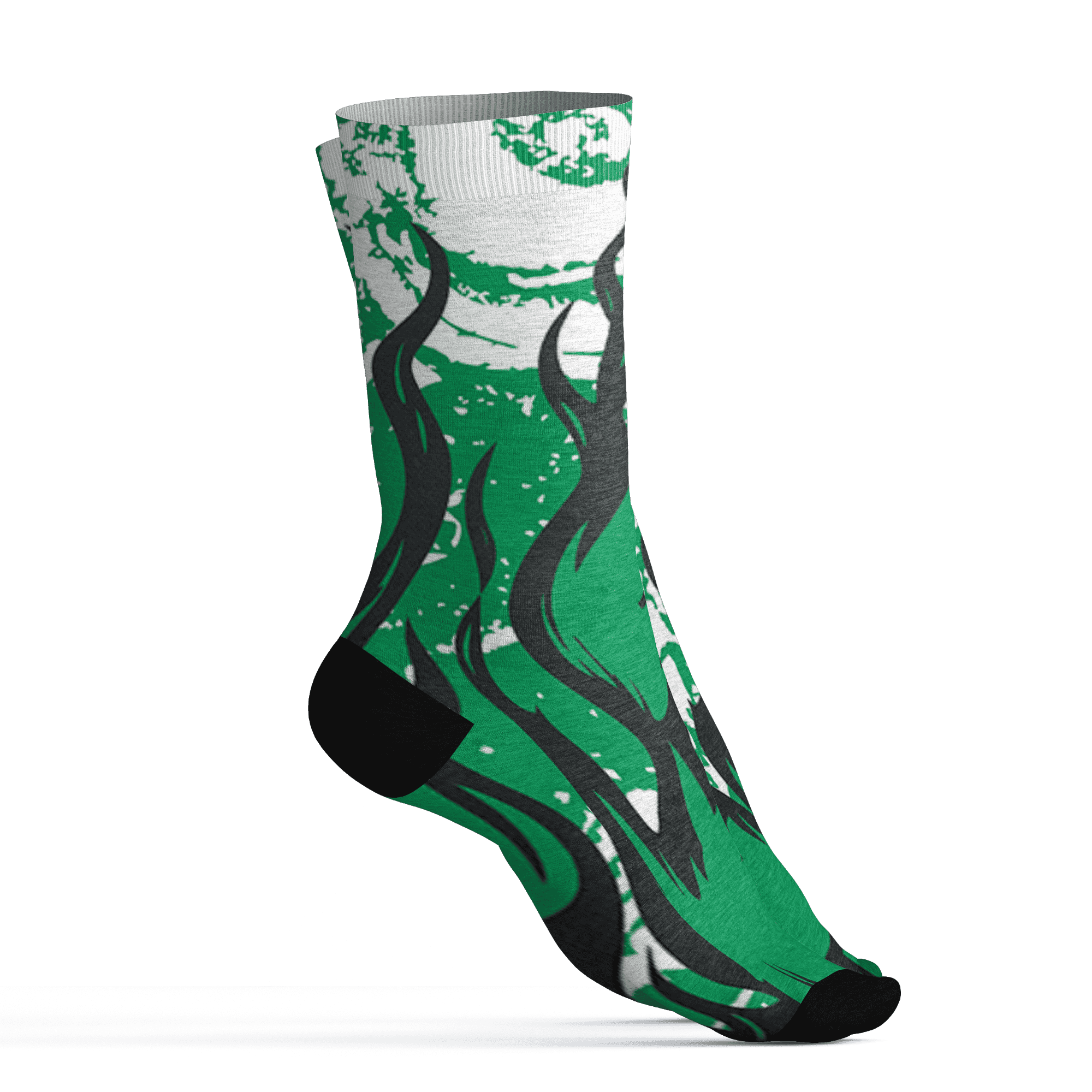 Lucky Green 5s Socks Match BER Burn Fear 3D All-Over Print - NastyJamz