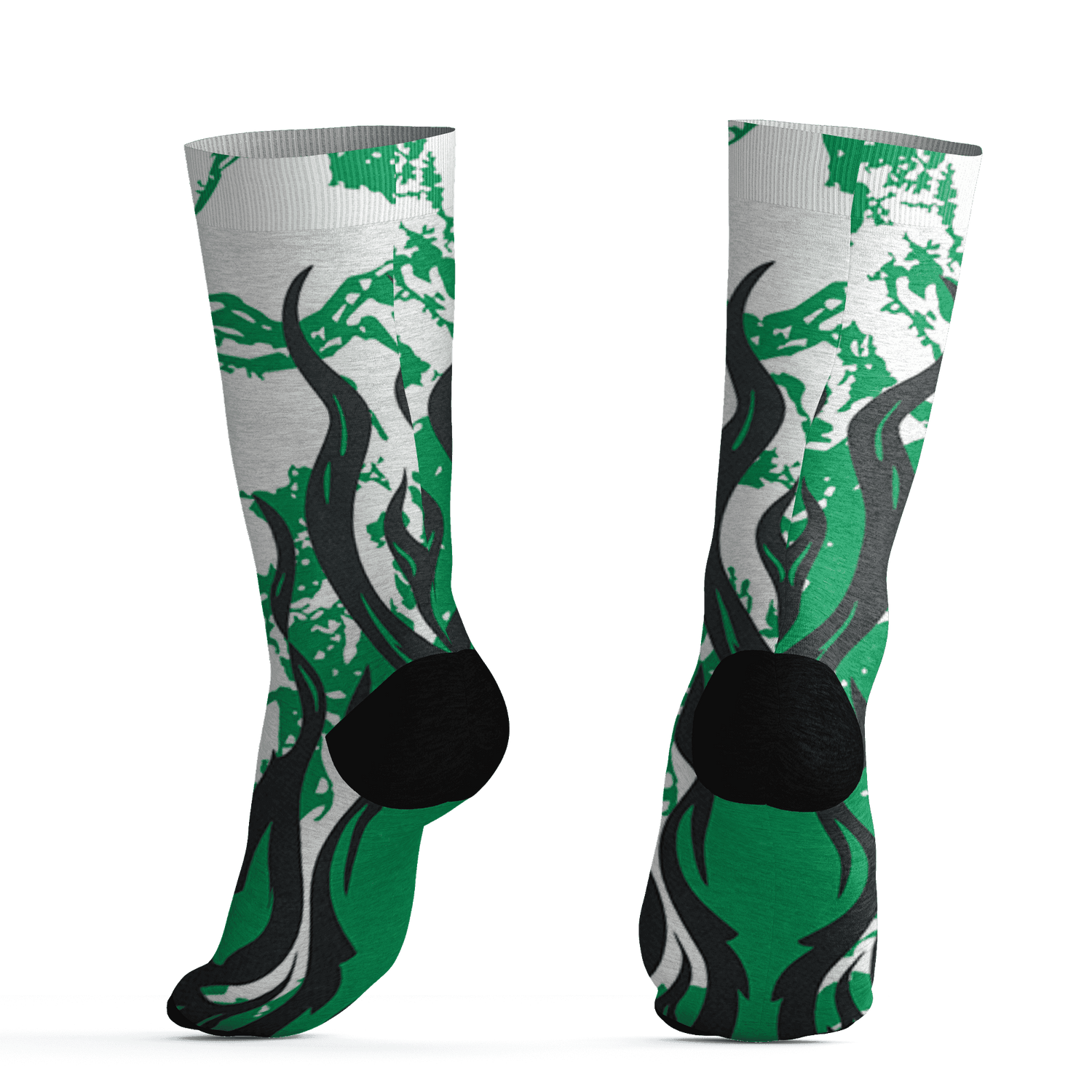 Lucky Green 5s Socks Match BER Burn Fear 3D All-Over Print - NastyJamz