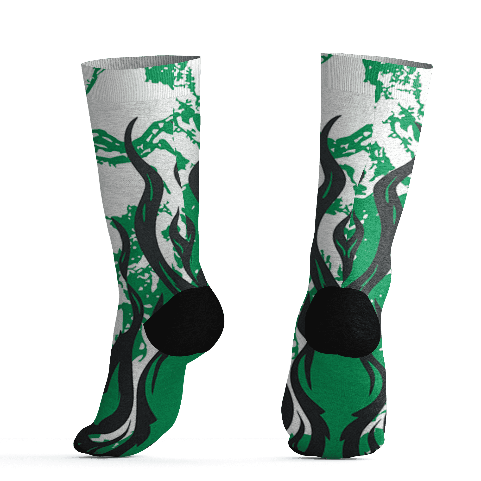 Lucky Green 5s Socks Match BER Burn Fear 3D All-Over Print - NastyJamz