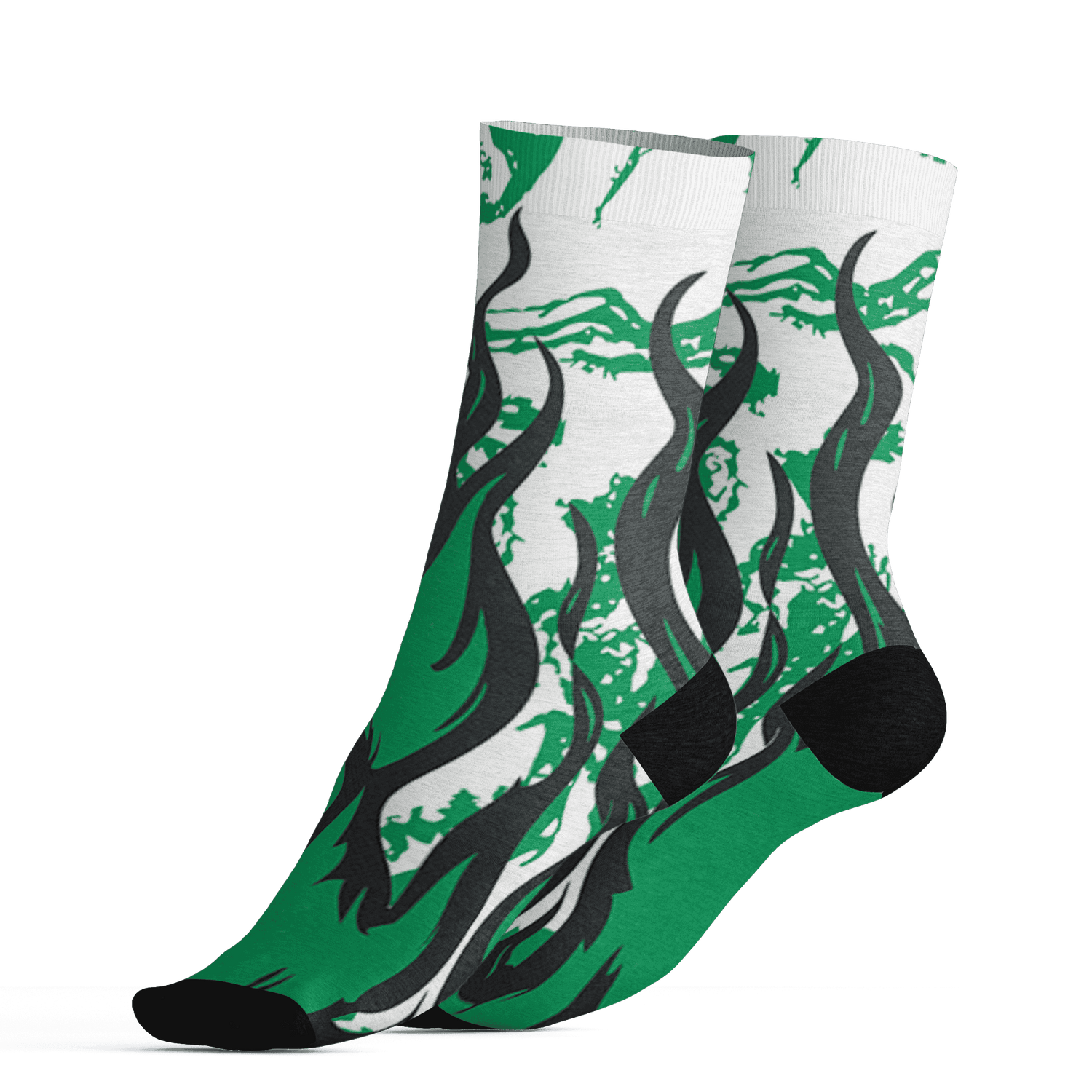 Lucky Green 5s Socks Match BER Burn Fear 3D All-Over Print - NastyJamz