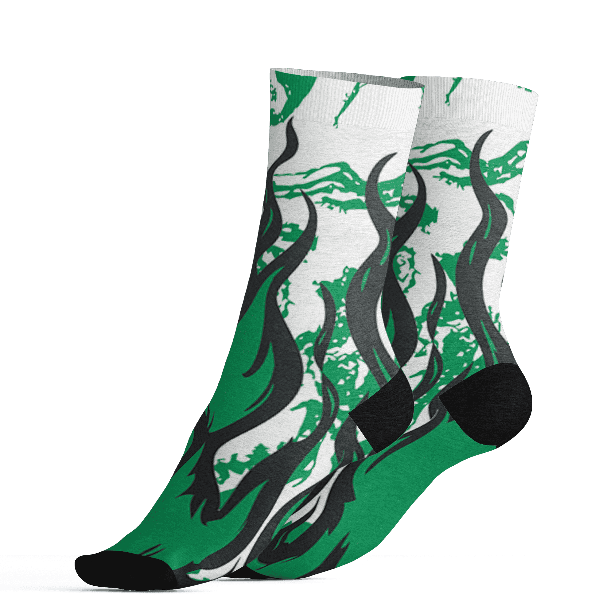 Lucky Green 5s Socks Match BER Burn Fear 3D All-Over Print - NastyJamz