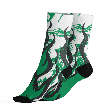 Lucky Green 5s Socks Match BER Burn Fear 3D All-Over Print - NastyJamz