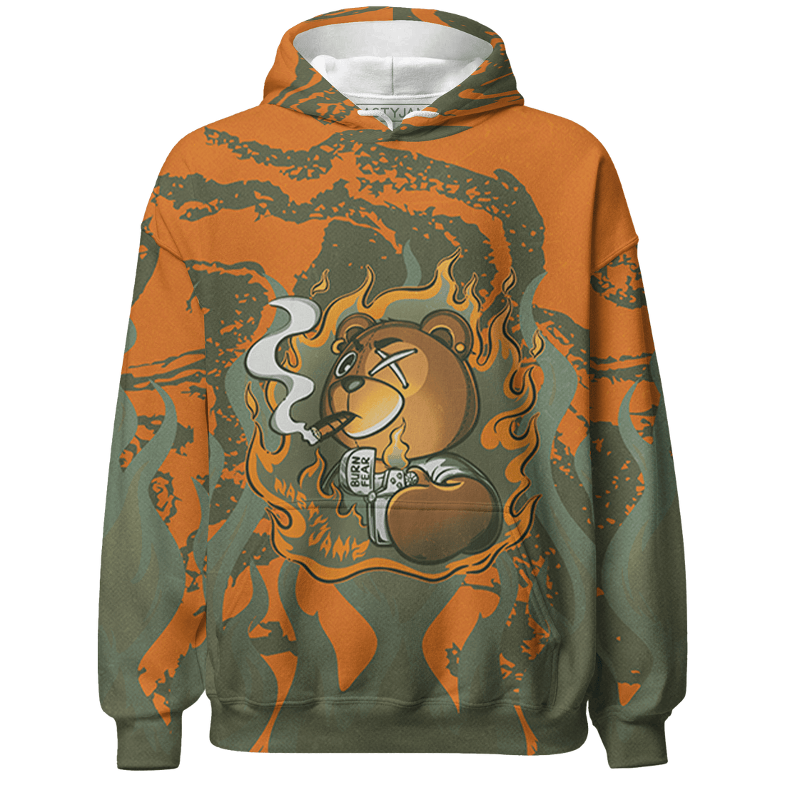 Olive 5s Hoodie Match BER Burn Fear 3D All-Over Print - NastyJamz